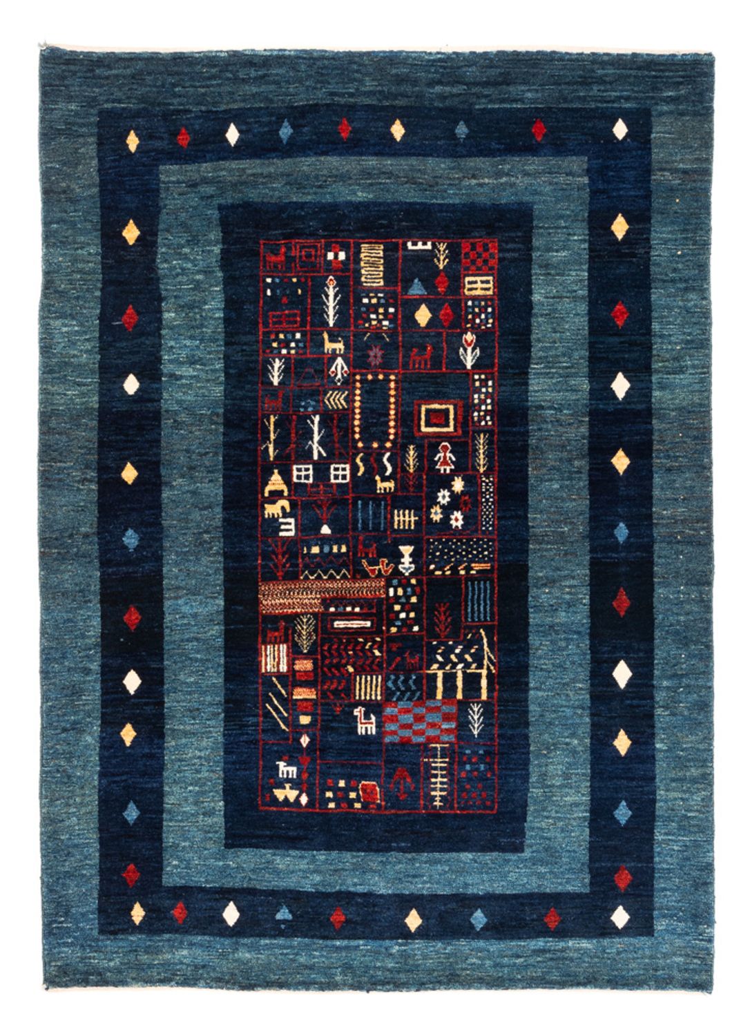 Tapis Gabbeh - Persan - 173 x 124 cm - bleu