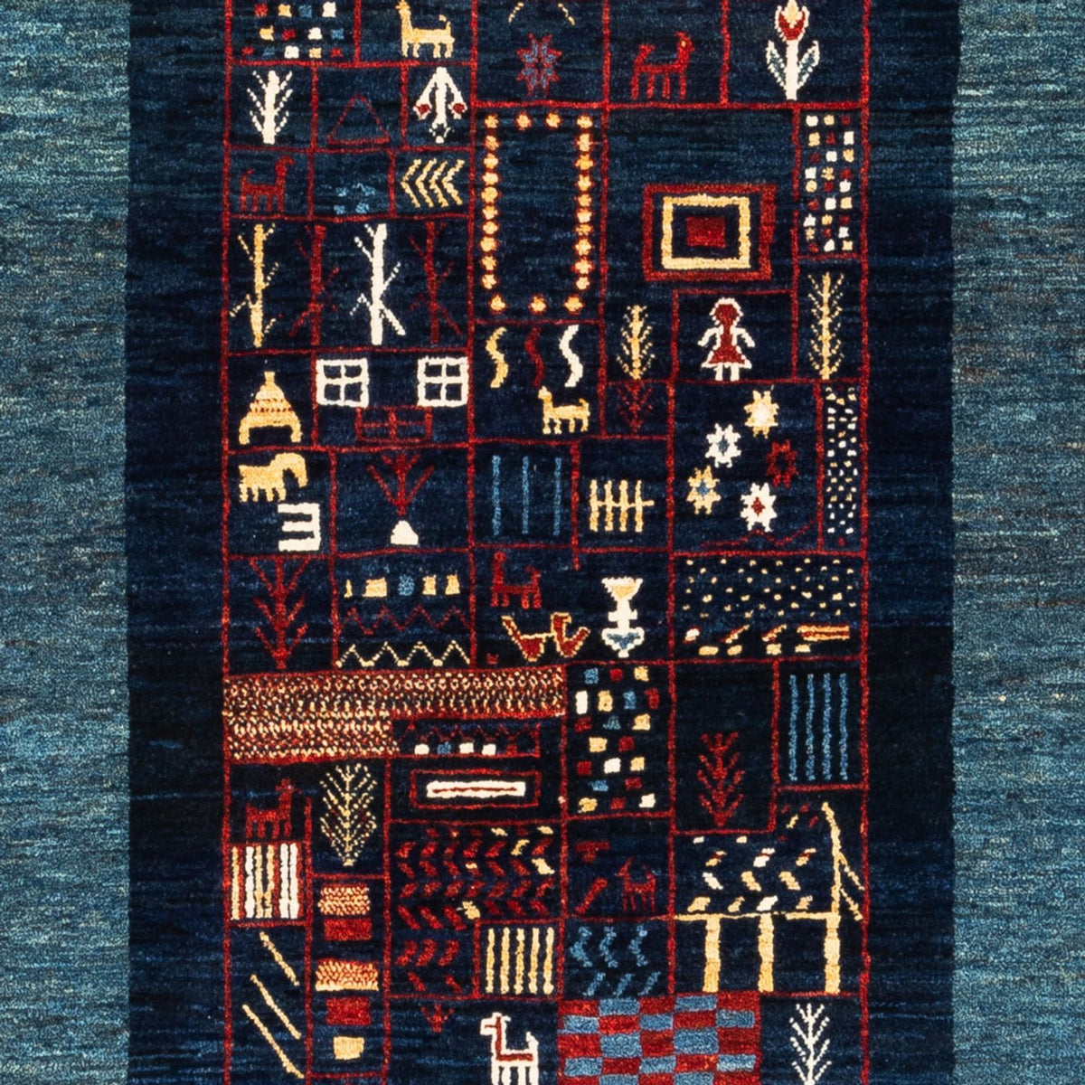 Tapis Gabbeh - Persan - 173 x 124 cm - bleu