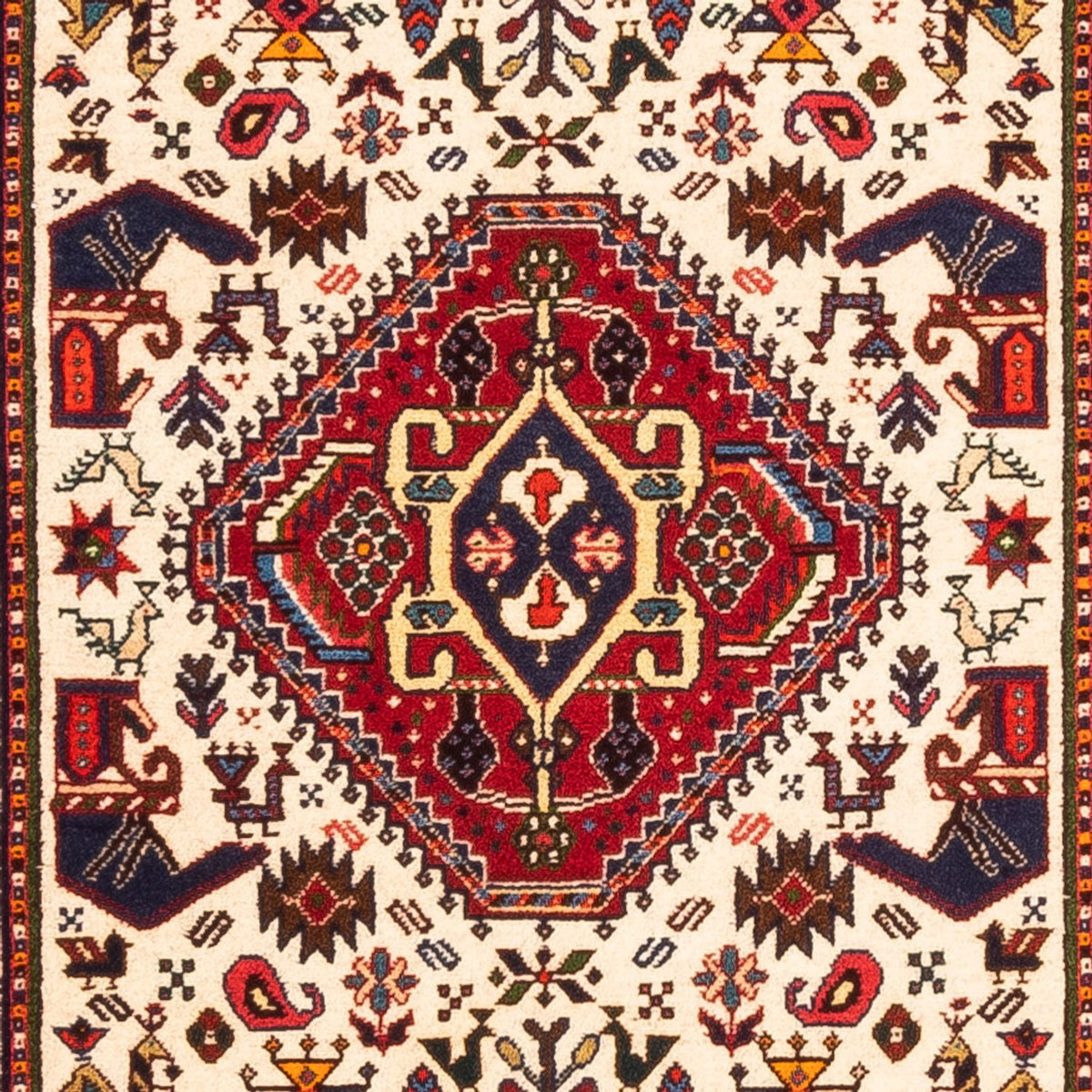 Tapis de couloir Tapis persan - Nomadic - 253 x 77 cm - crème