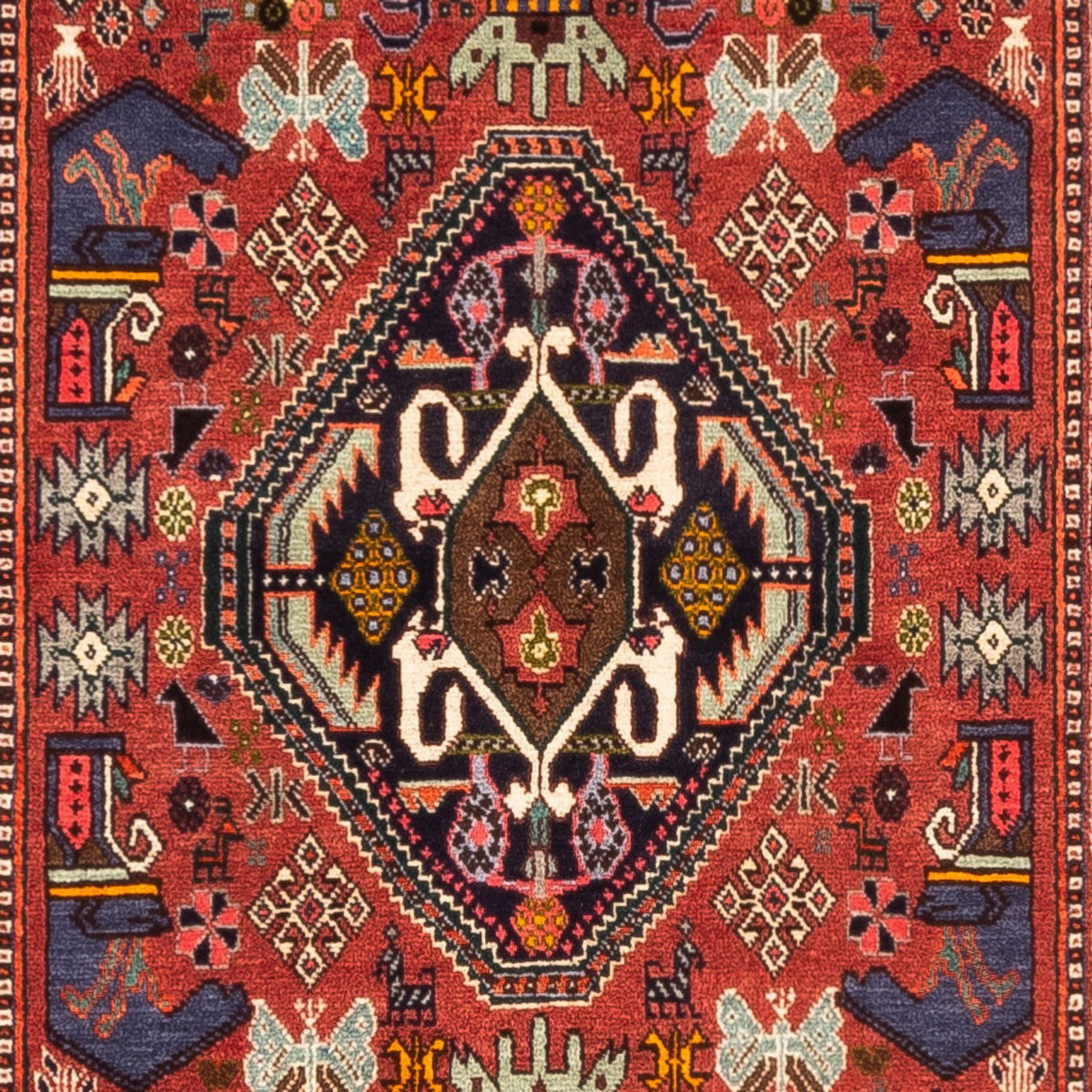 Tapis de couloir Tapis persan - Nomadic - 258 x 80 cm - rouge