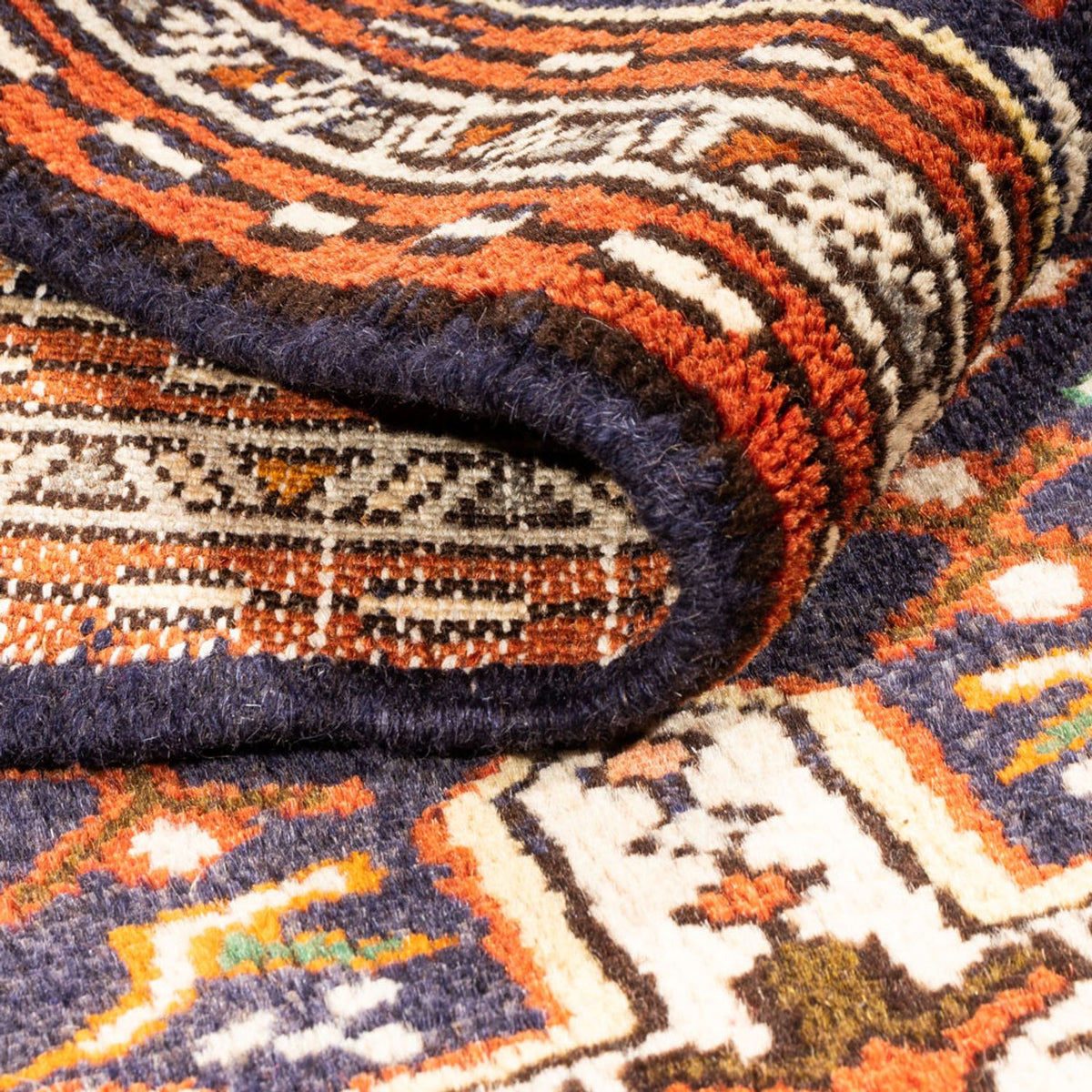 Tapis persan - Nomadic - 146 x 70 cm - bleu foncé