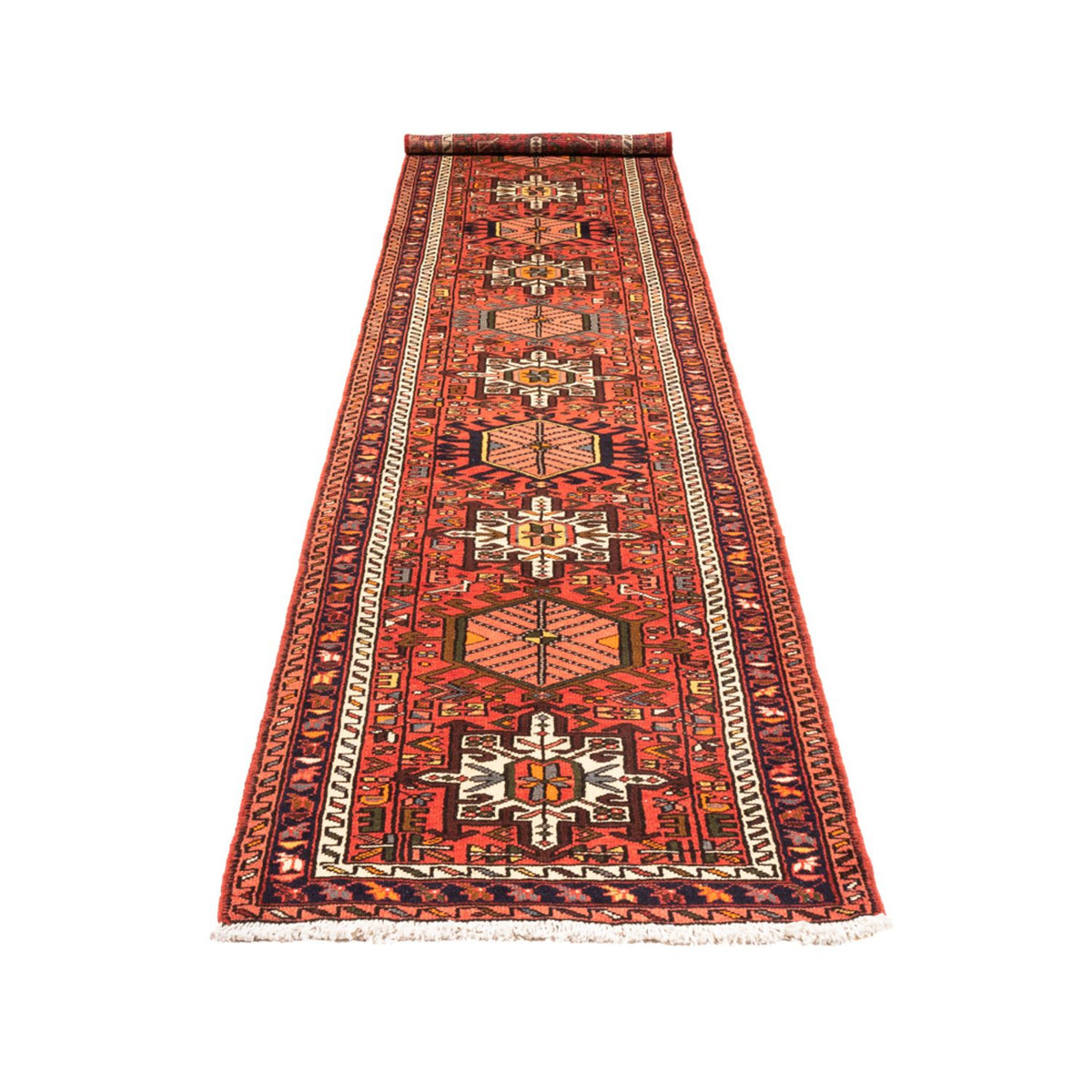 Tapis de couloir Tapis persan - Nomadic - 394 x 73 cm - rouge