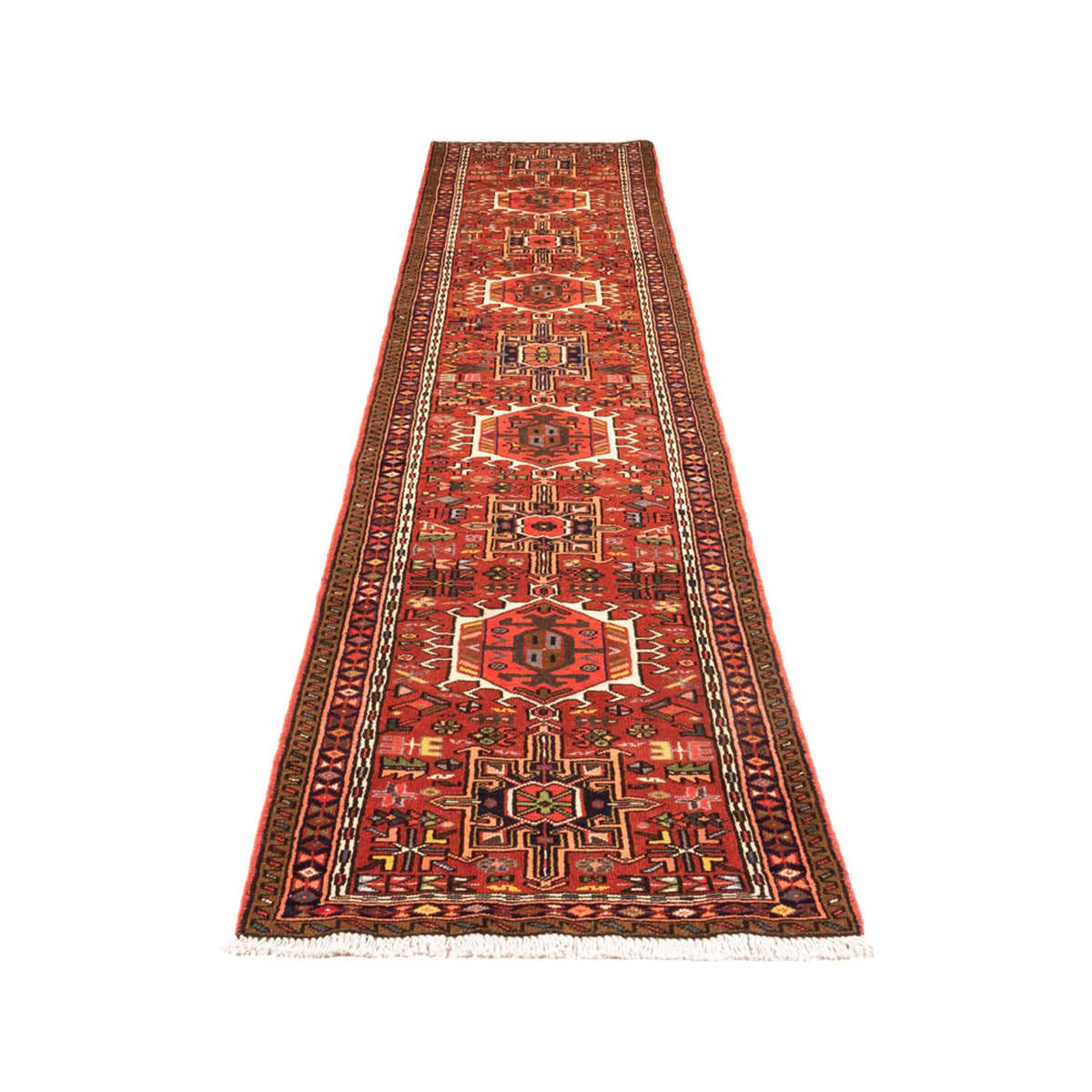 Tapis de couloir Tapis persan - Nomadic - 380 x 74 cm - rouge