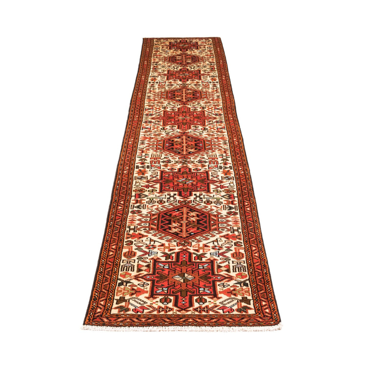 Tapis de couloir Tapis persan - Nomadic - 383 x 71 cm - rouge