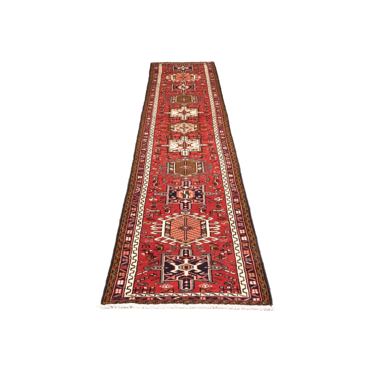 Tapis de couloir Tapis persan - Nomadic - 390 x 70 cm - rouge
