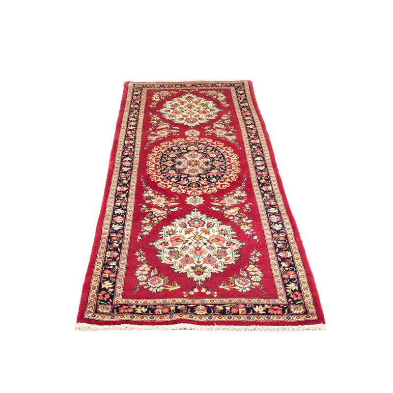 Tapis de couloir Tapis persan - Ghom - 215 x 65 cm - rouge