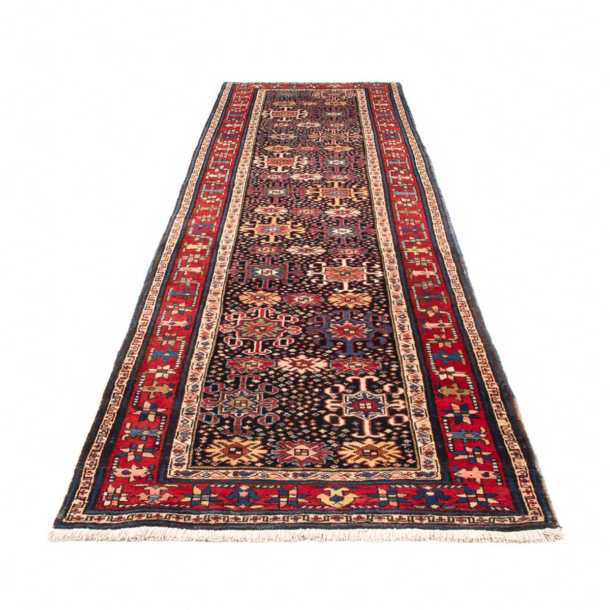 Tapis de couloir Tapis persan - Nomadic - 382 x 107 cm - bleu foncé