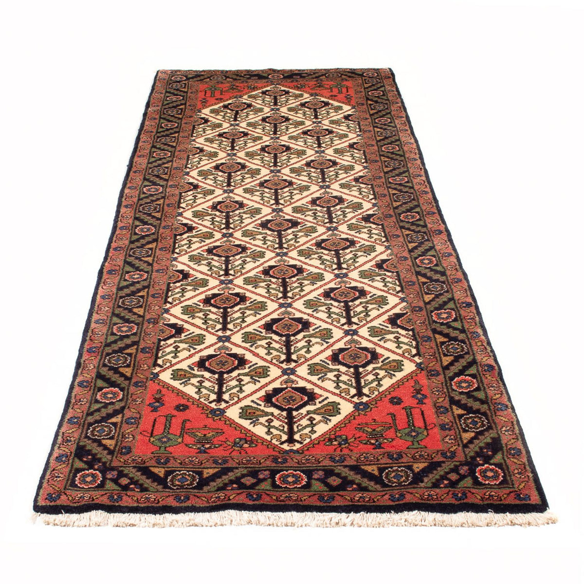 Tapis de couloir Tapis persan - Nomadic - 283 x 94 cm - crème
