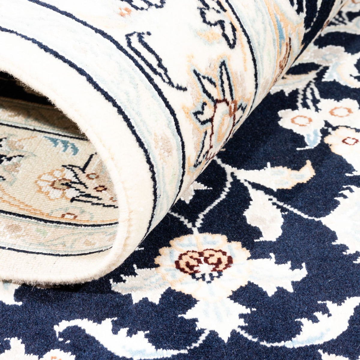 Tapis persan - Nain - Premium - 154 x 104 cm - bleu foncé