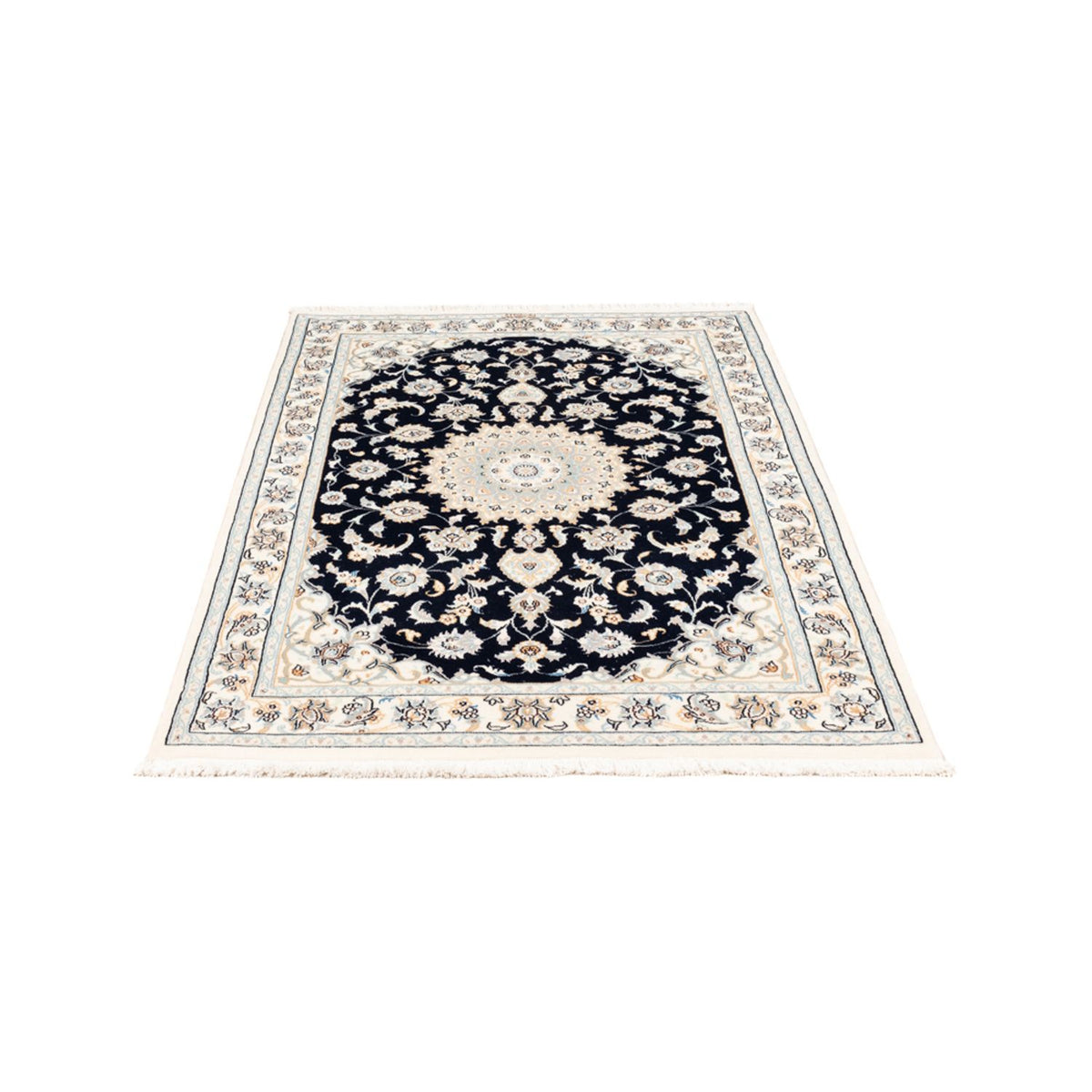 Tapis persan - Nain - Premium - 154 x 104 cm - bleu foncé