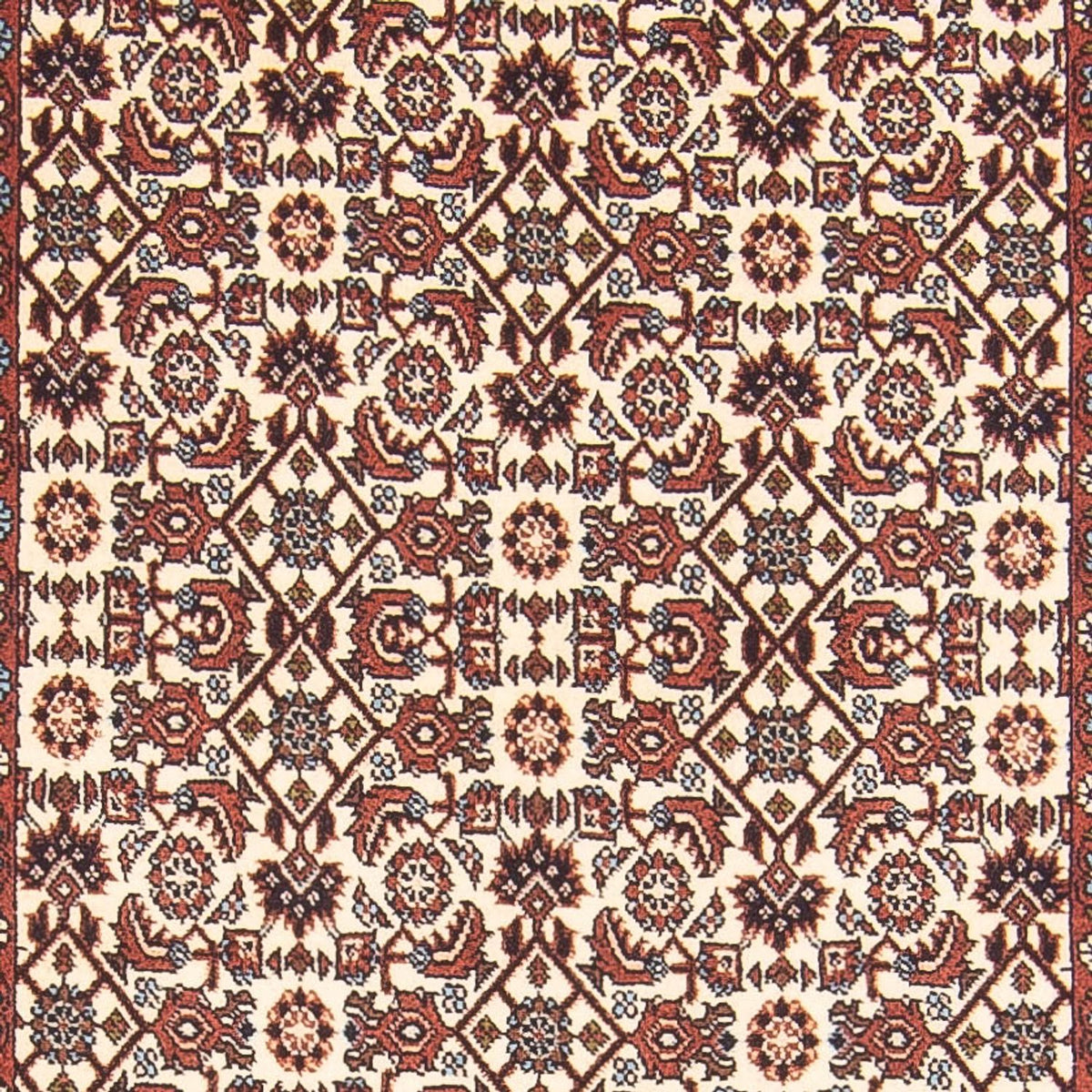 Tapis de couloir Tapis persan - Bidjar - 397 x 85 cm - crème