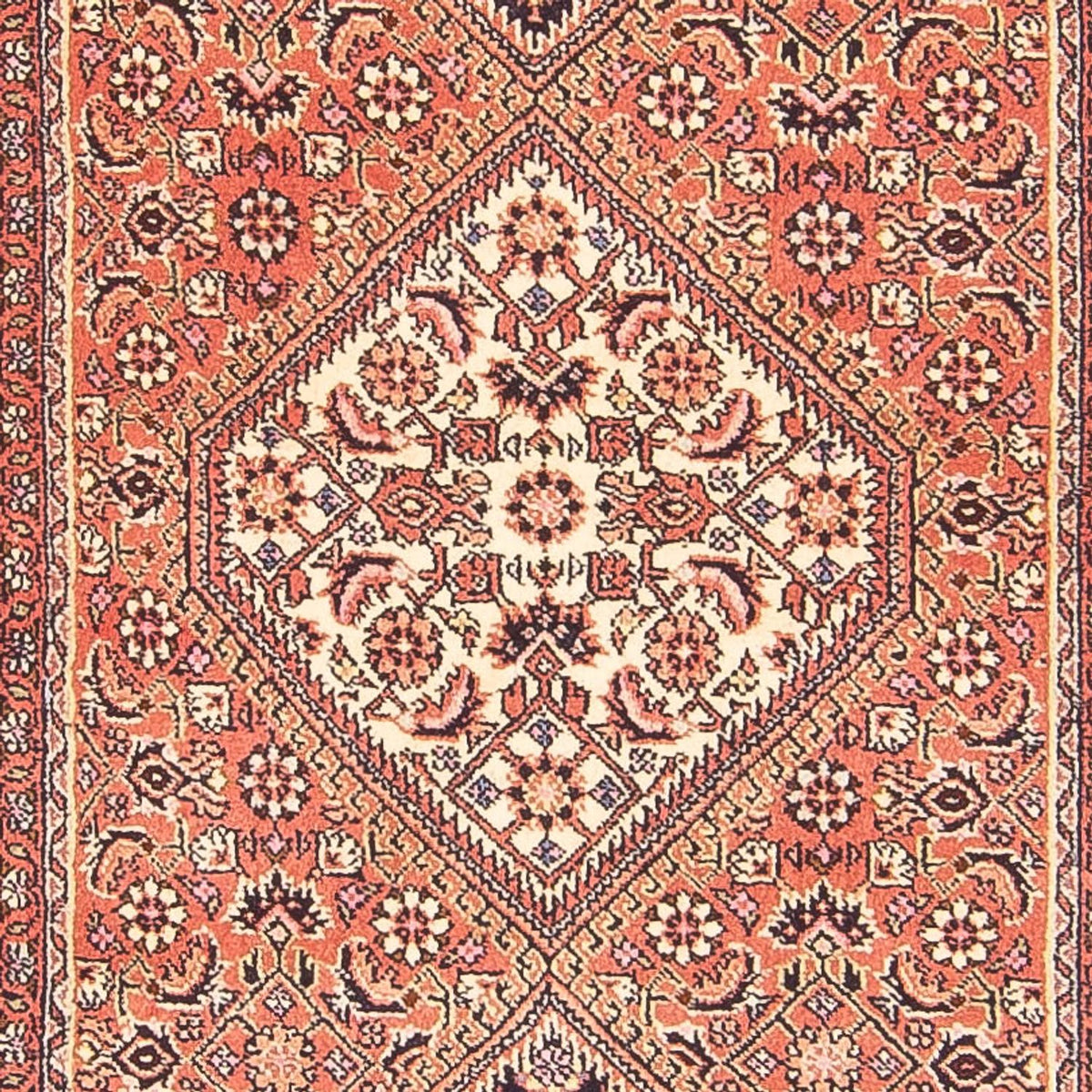 Tapis de couloir Tapis persan - Bidjar - 381 x 89 cm - rouge