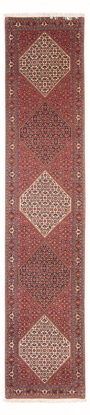 Tapis de couloir Tapis persan - Bidjar - 384 x 77 cm - rouge