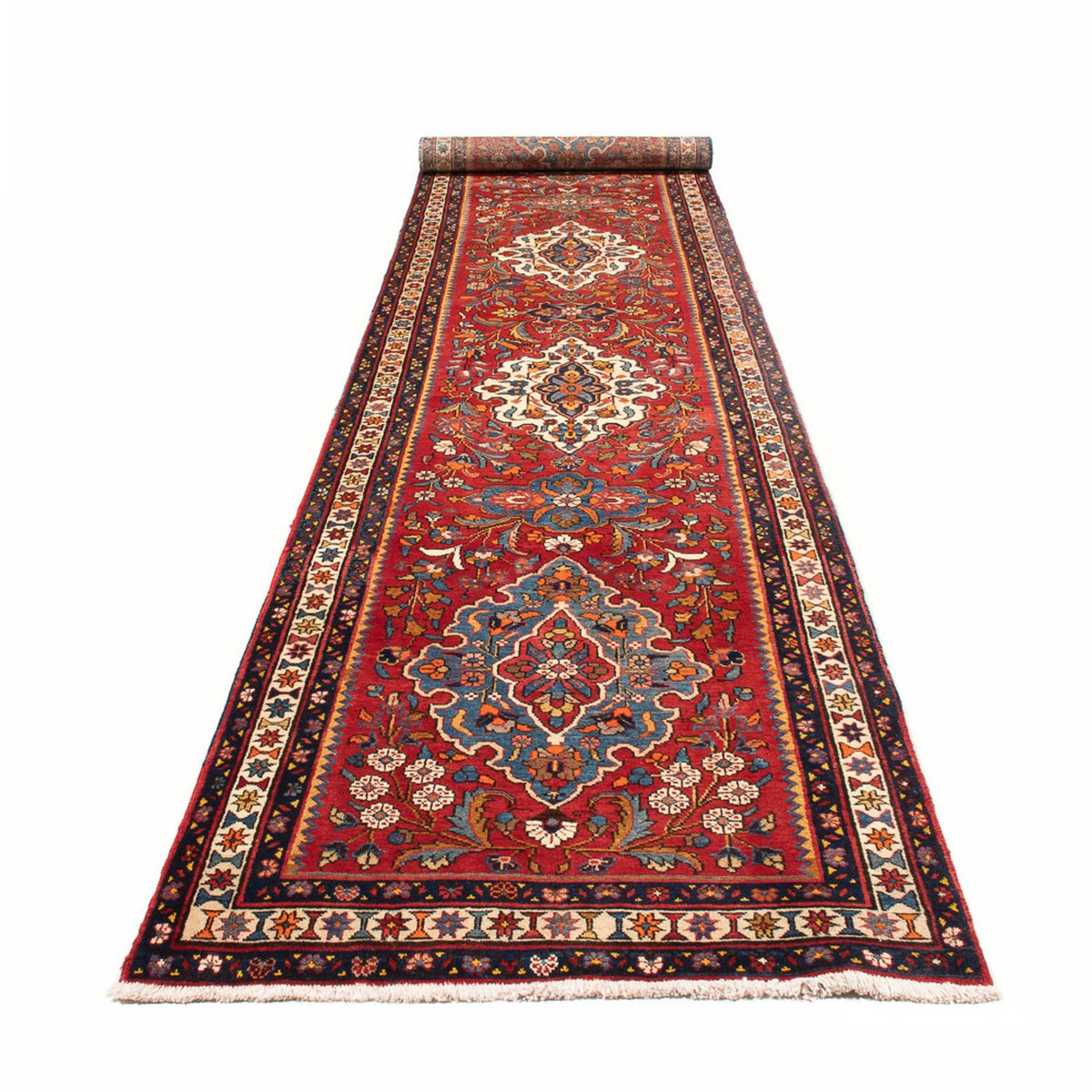 Tapis de couloir Tapis persan - Nomadic - 422 x 113 cm - crème