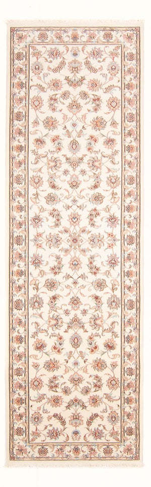 Tapis de couloir Tapis persan - Tabriz - Royal - 295 x 89 cm - crème