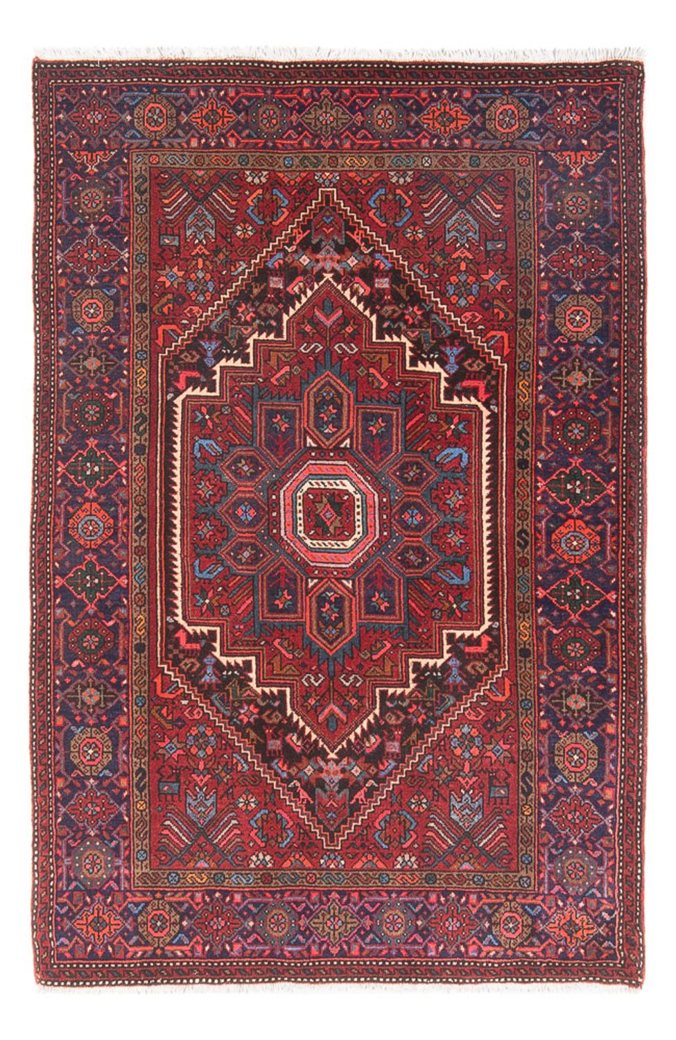 Tapis persan - Nomadic - 125 x 78 cm - rouge foncé