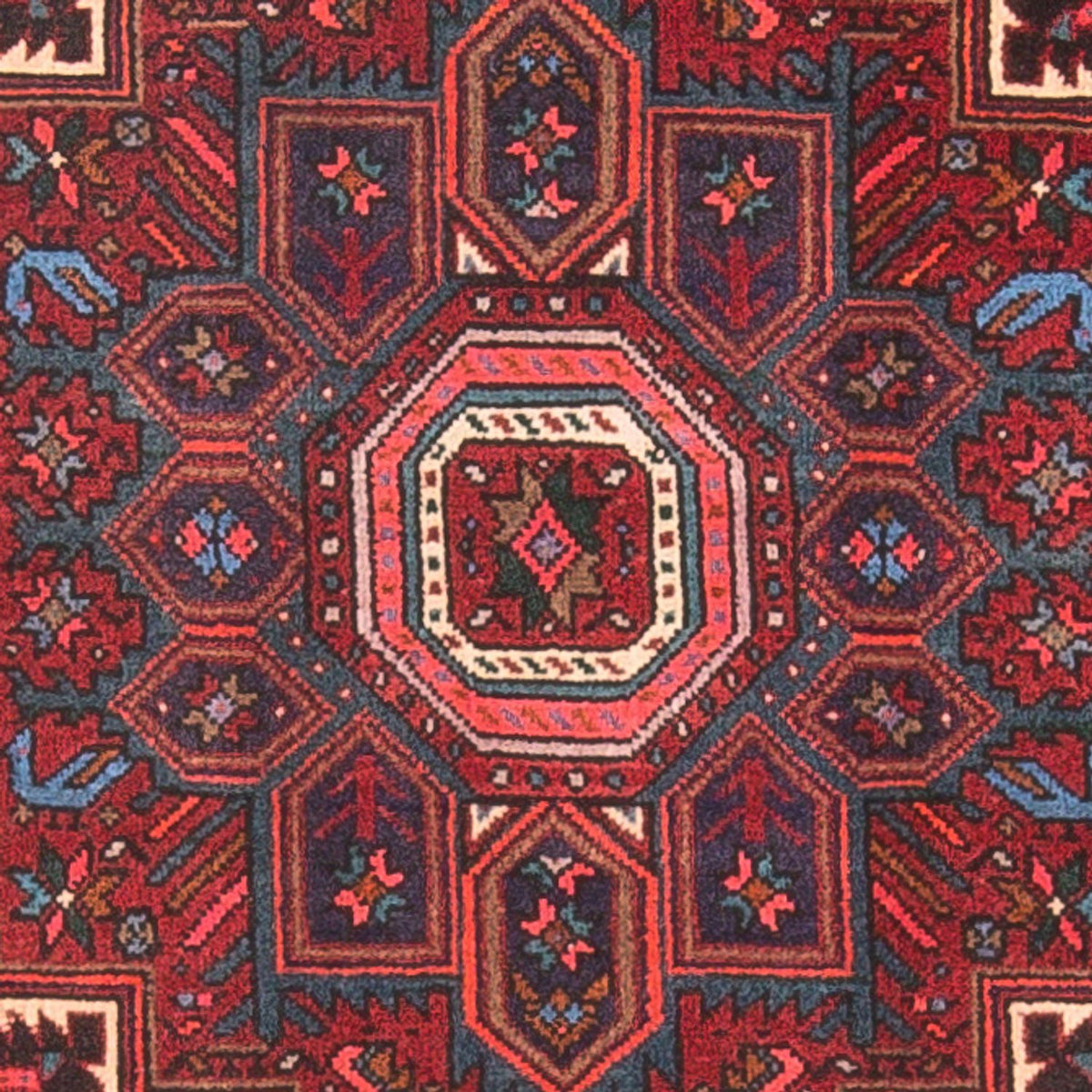 Tapis persan - Nomadic - 125 x 78 cm - rouge foncé