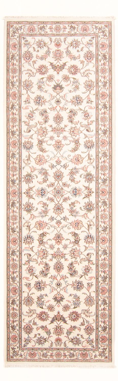 Tapis de couloir Tapis persan - Tabriz - Royal - 298 x 91 cm - crème