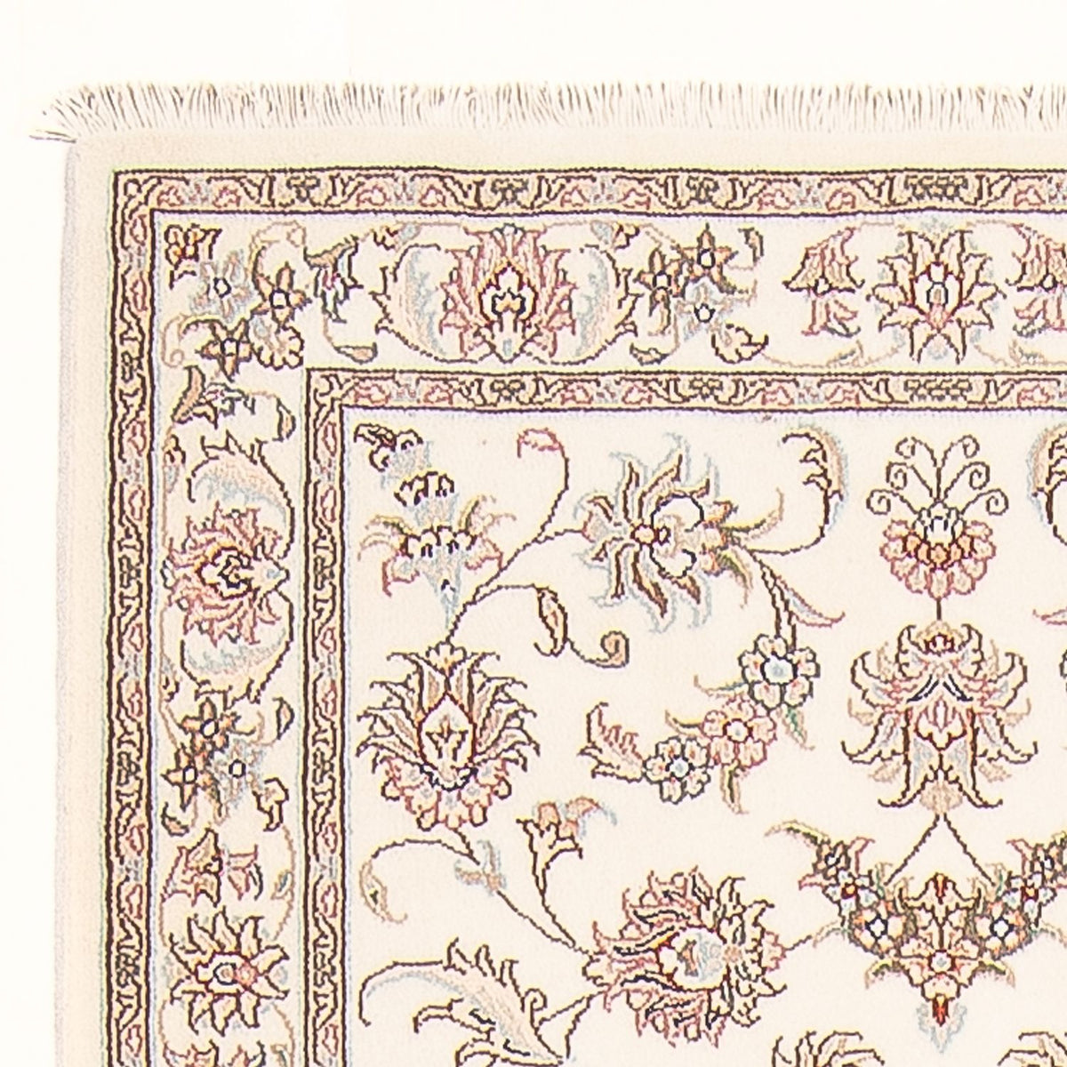 Tapis de couloir Tapis persan - Tabriz - Royal - 298 x 91 cm - crème