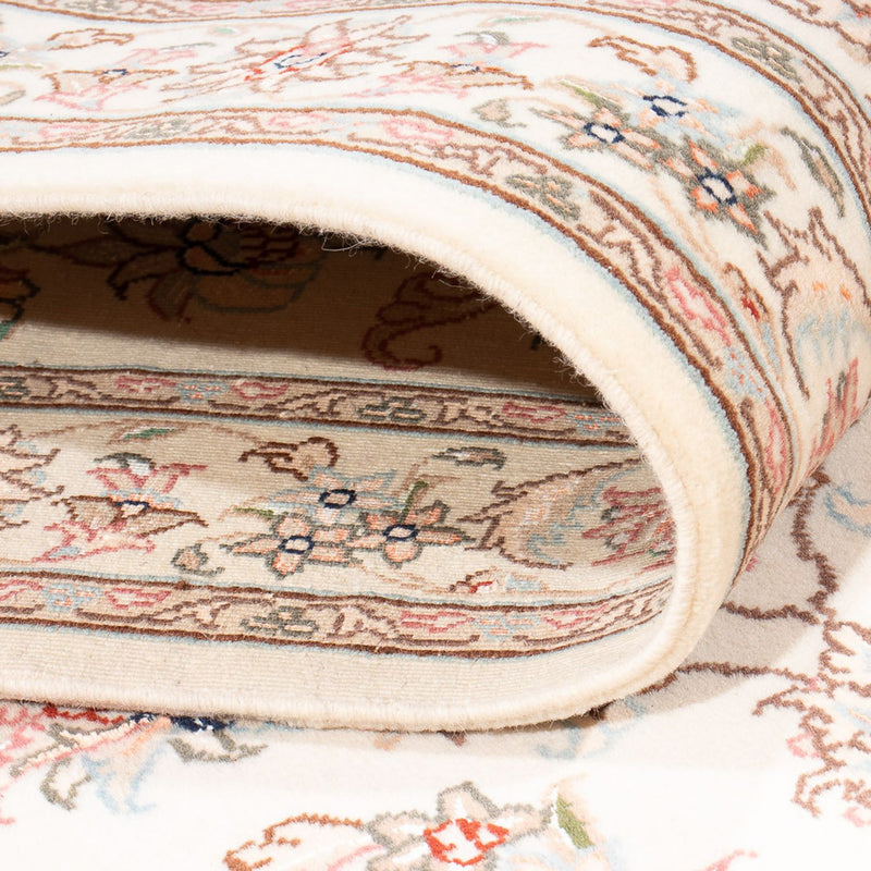 Tapis de couloir Tapis persan - Tabriz - Royal - 298 x 91 cm - crème