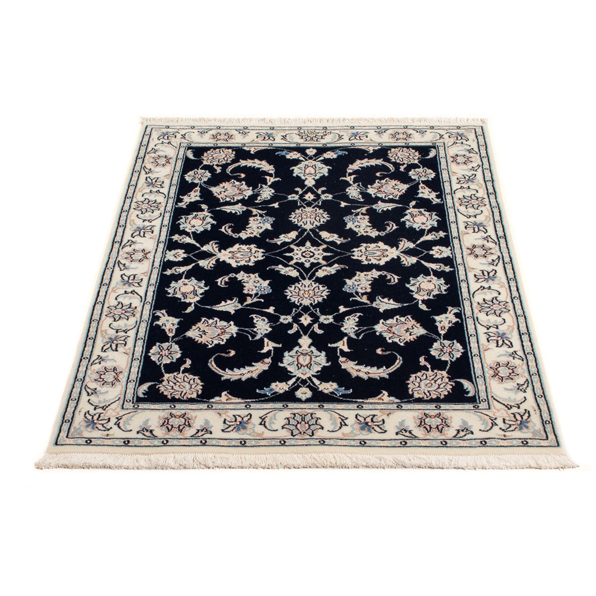 Tapis persan - Nain - Premium - 120 x 79 cm - bleu foncé