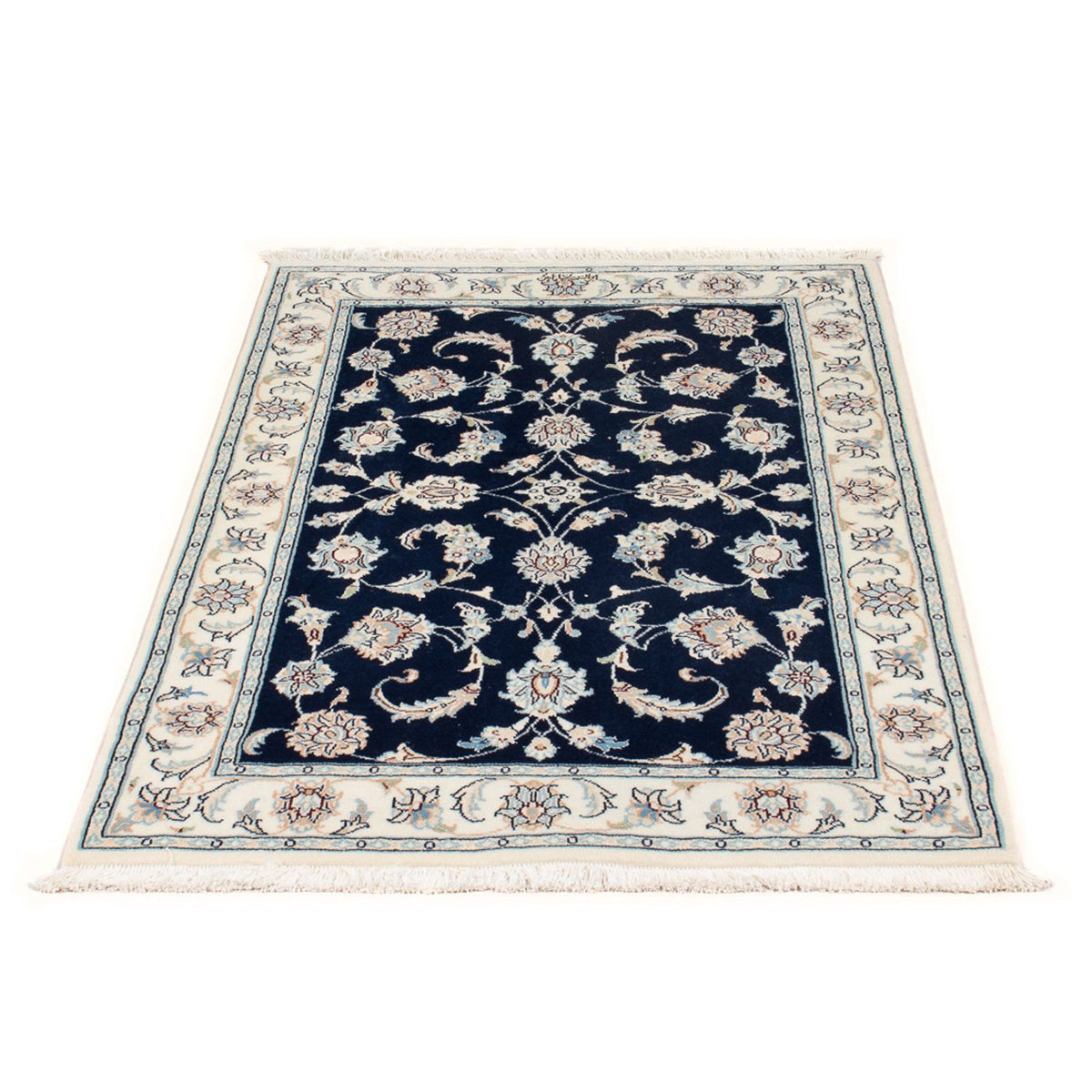 Tapis persan - Nain - Premium - 118 x 78 cm - bleu foncé