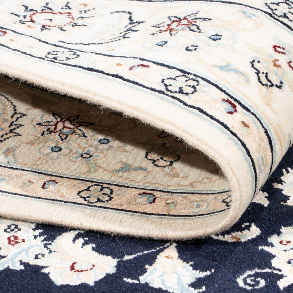 Tapis persan - Nain - Royal - 175 x 120 cm - bleu foncé