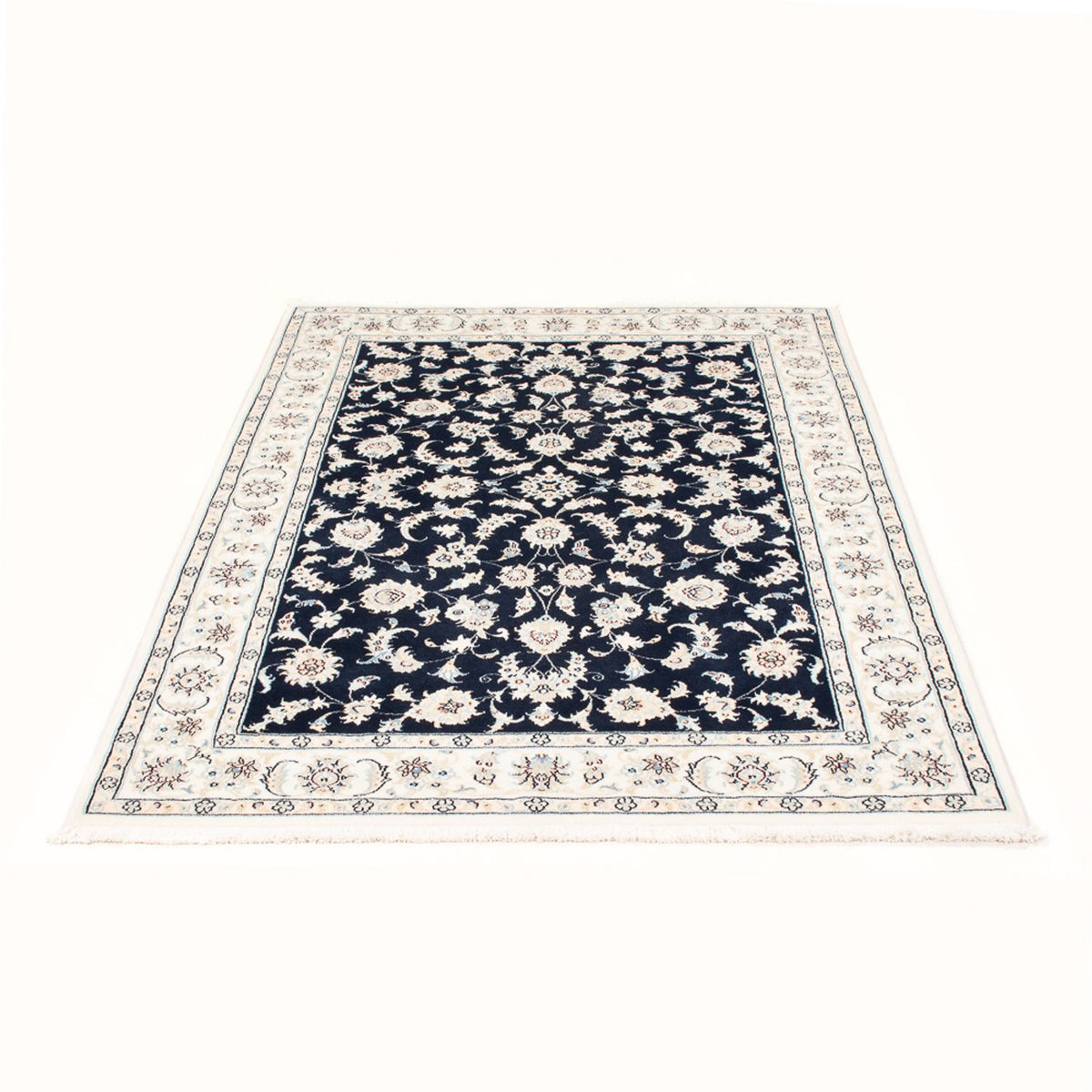 Tapis persan - Nain - Royal - 175 x 120 cm - bleu foncé