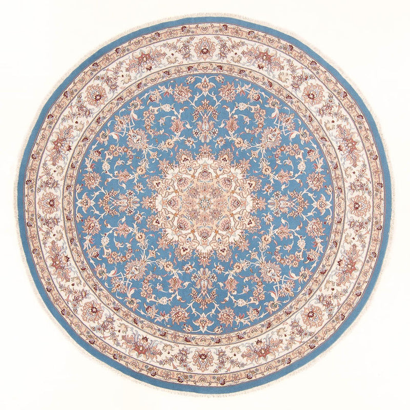 Tapis persan - Tabriz - Royal ronde  - 200 x 200 cm - bleu clair