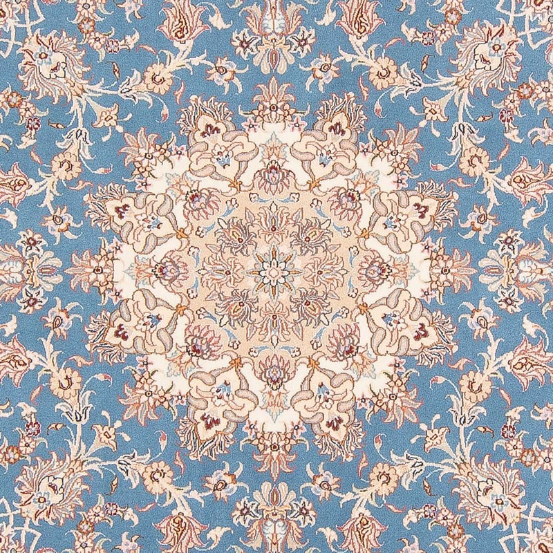 Tapis persan - Tabriz - Royal ronde  - 200 x 200 cm - bleu clair