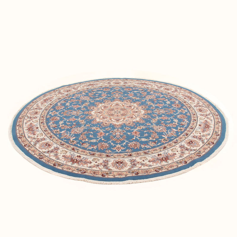 Tapis persan - Tabriz - Royal ronde  - 200 x 200 cm - bleu clair