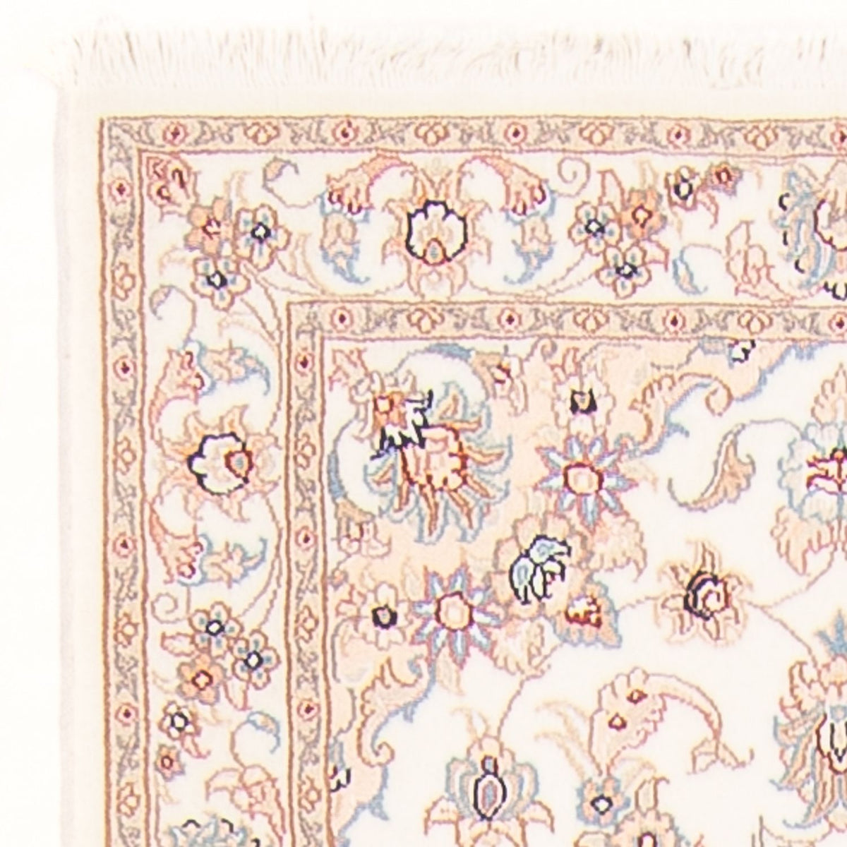 Tapis de couloir Tapis persan - Tabriz - Royal - 254 x 81 cm - crème