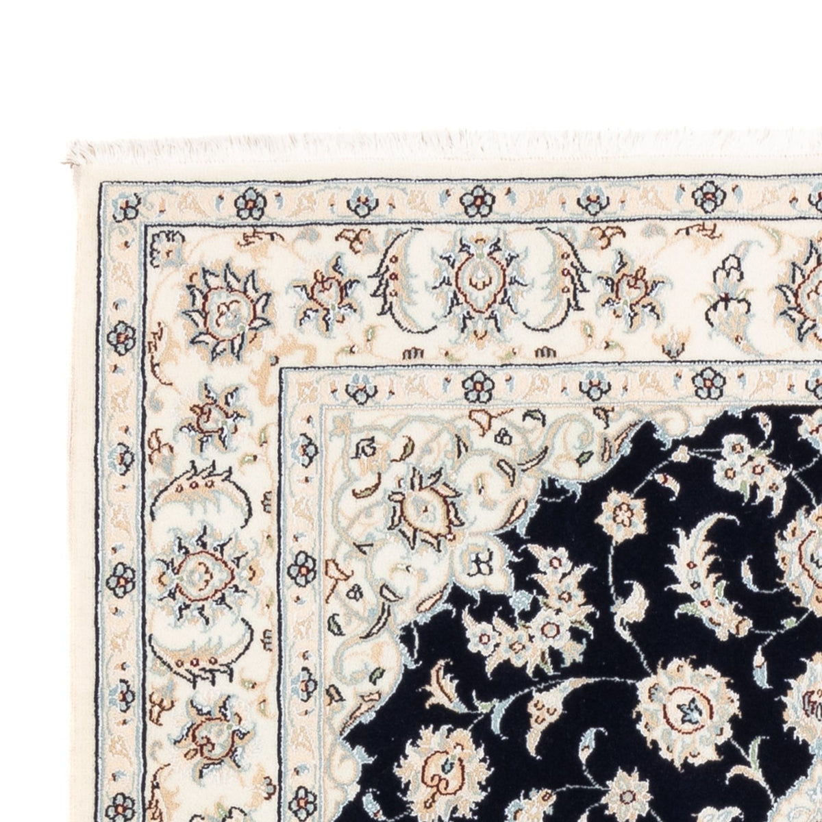 Tapis persan - Nain - Premium - 176 x 119 cm - bleu foncé