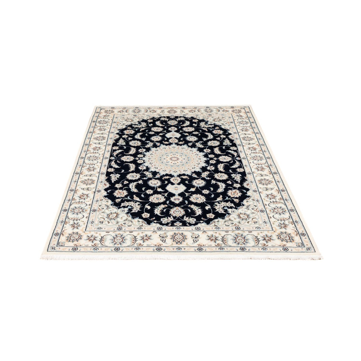 Tapis persan - Nain - Premium - 176 x 119 cm - bleu foncé