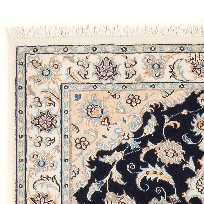 Tapis persan - Nain - Premium - 132 x 74 cm - bleu foncé