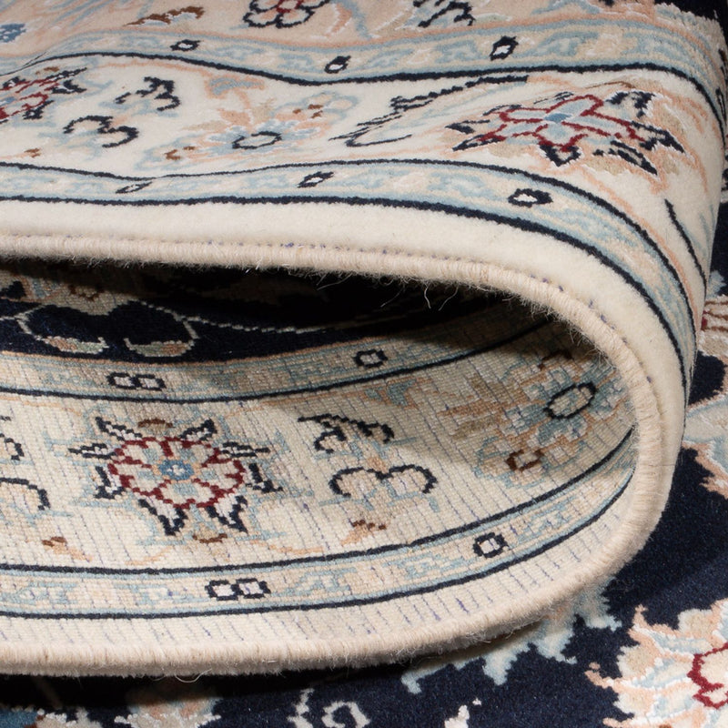 Tapis persan - Nain - Premium - 132 x 74 cm - bleu foncé