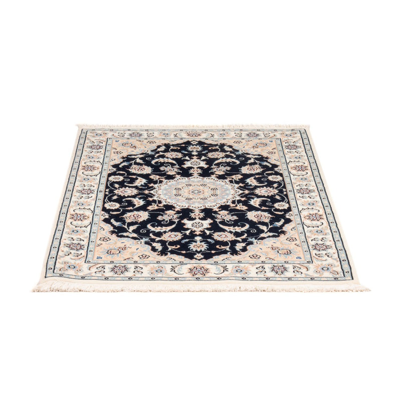 Tapis persan - Nain - Premium - 132 x 74 cm - bleu foncé