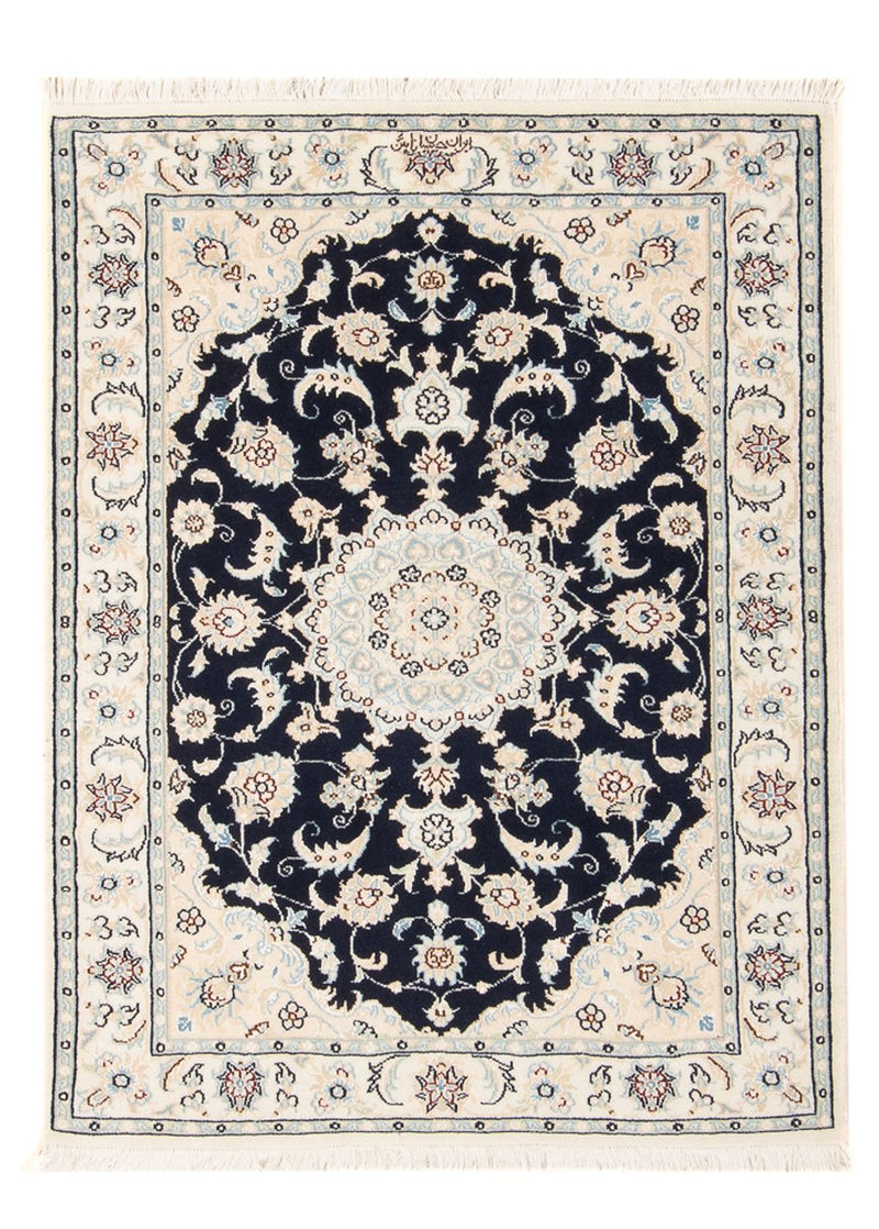Tapis persan - Nain - Premium - 117 x 81 cm - bleu foncé