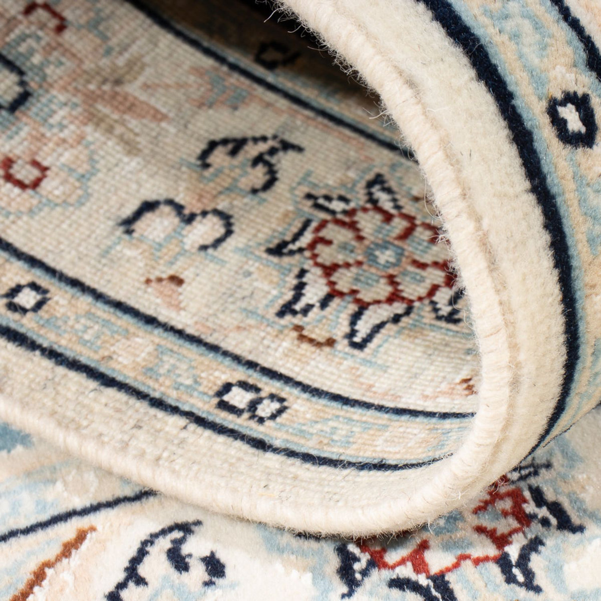 Tapis persan - Nain - Premium - 117 x 81 cm - bleu foncé