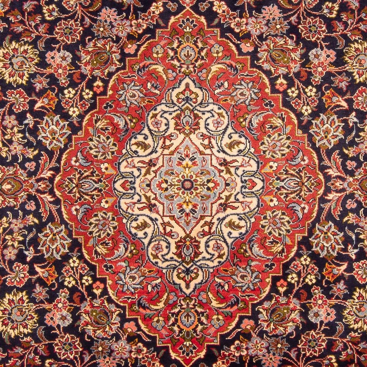 Tapis persan - Keshan - 312 x 201 cm - bleu foncé