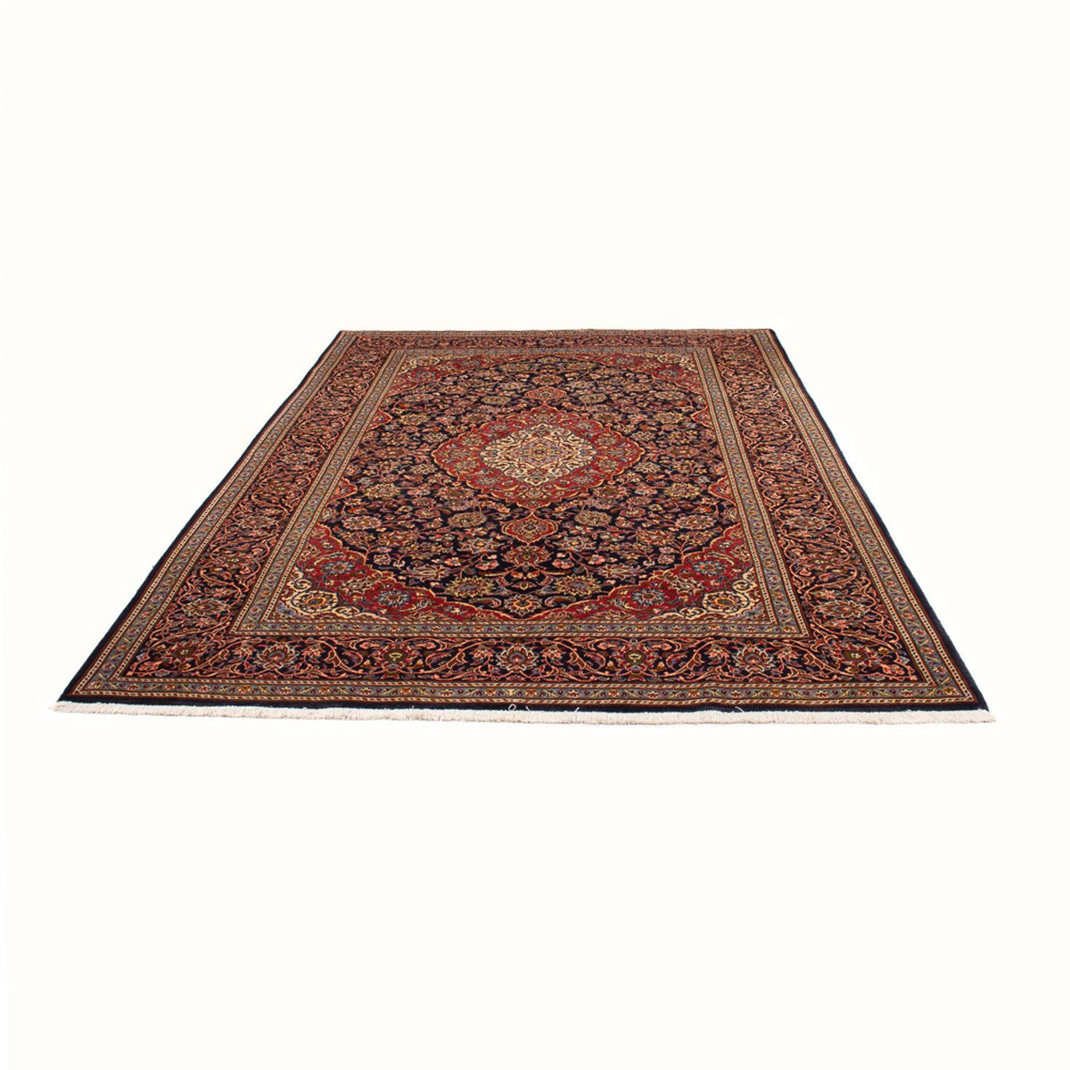 Tapis persan - Keshan - 312 x 201 cm - bleu foncé