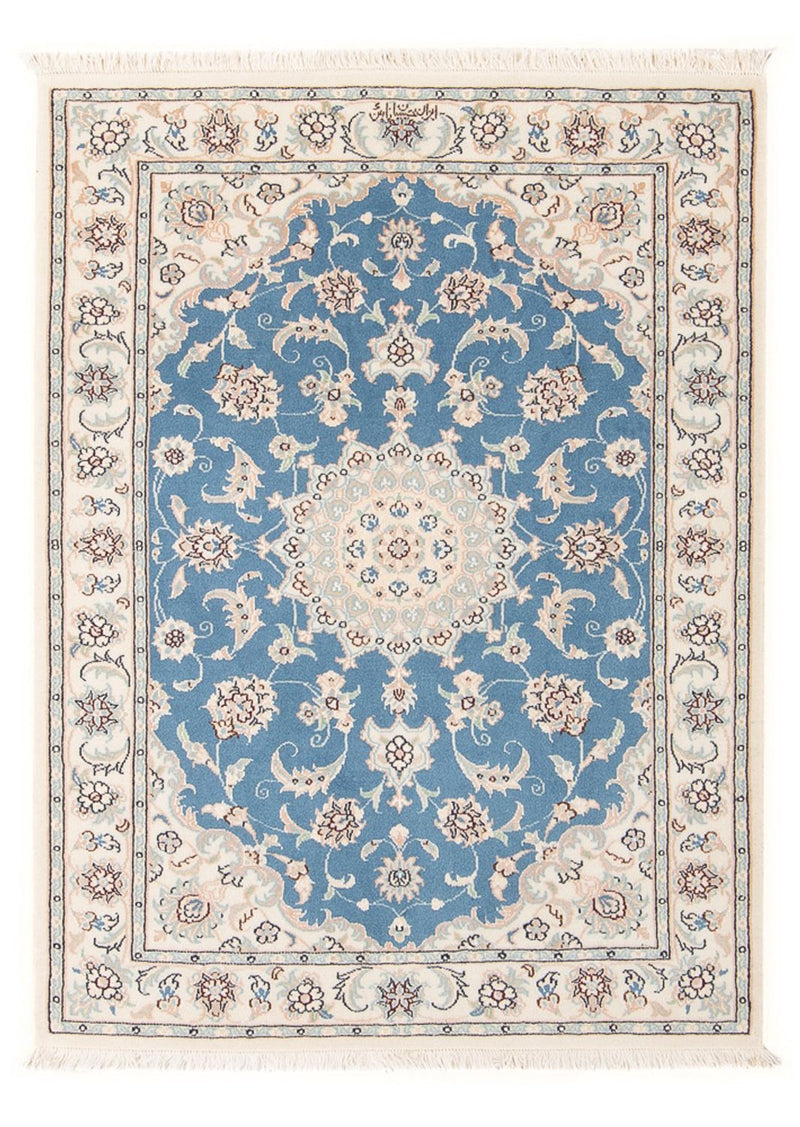Tapis persan - Nain - Premium - 116 x 81 cm - bleu clair