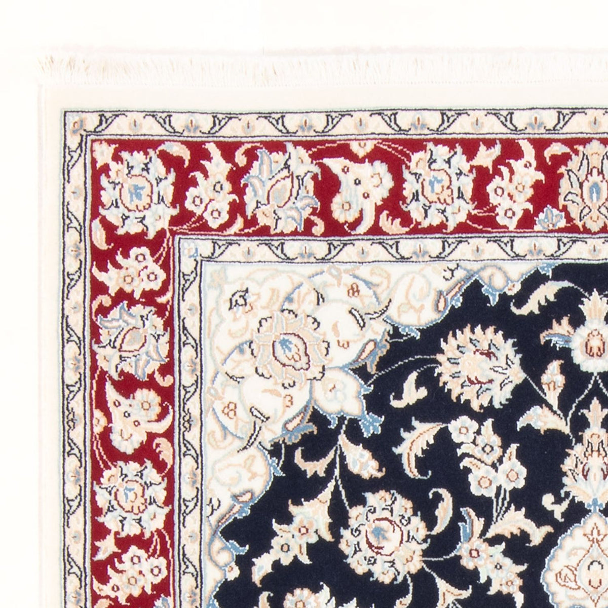 Tapis persan - Nain - Royal - 158 x 108 cm - bleu foncé