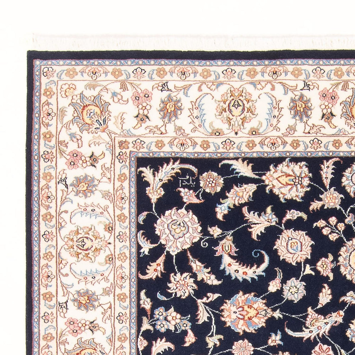 Tapis persan - Tabriz - Royal - 196 x 150 cm - bleu foncé