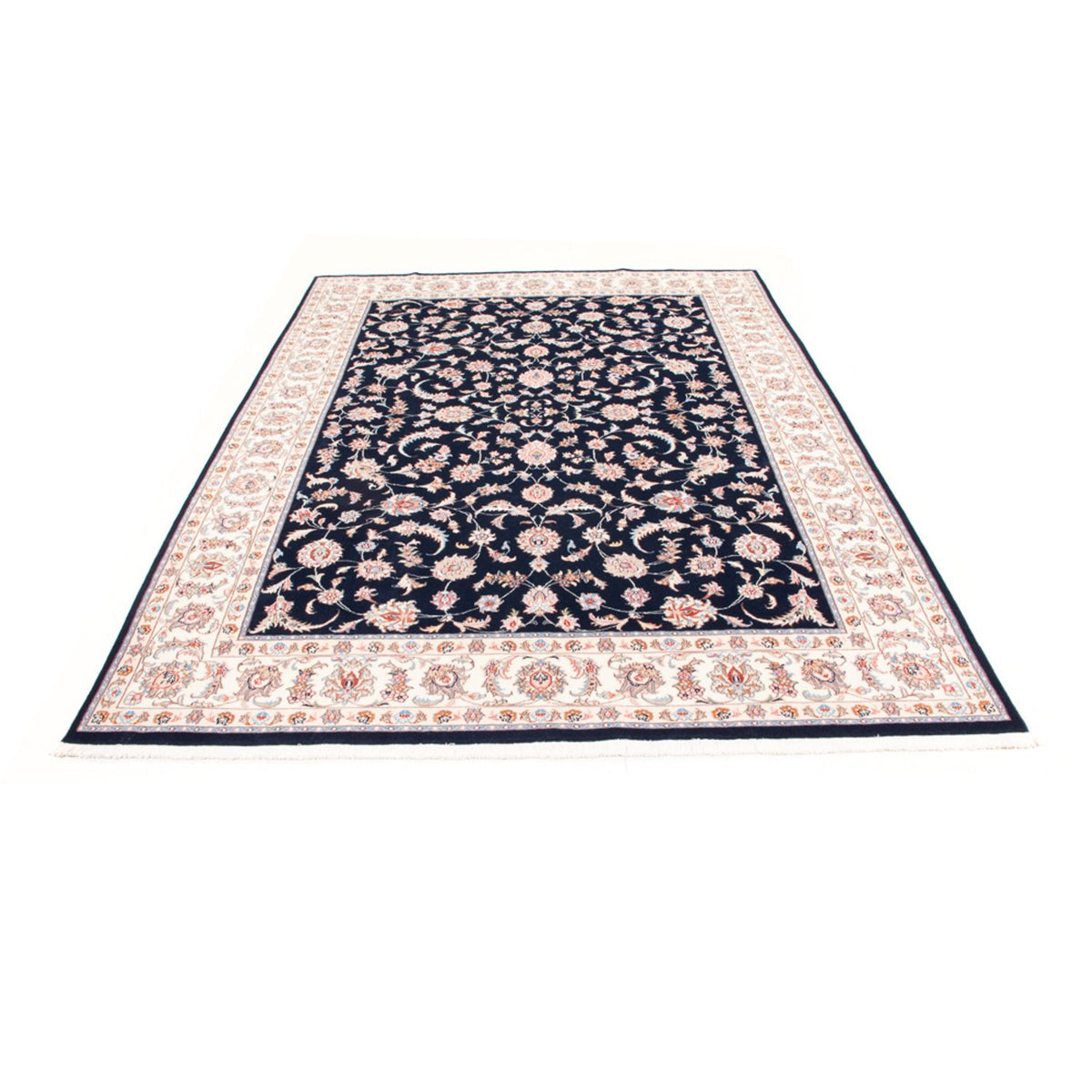 Tapis persan - Tabriz - Royal - 243 x 172 cm - bleu foncé