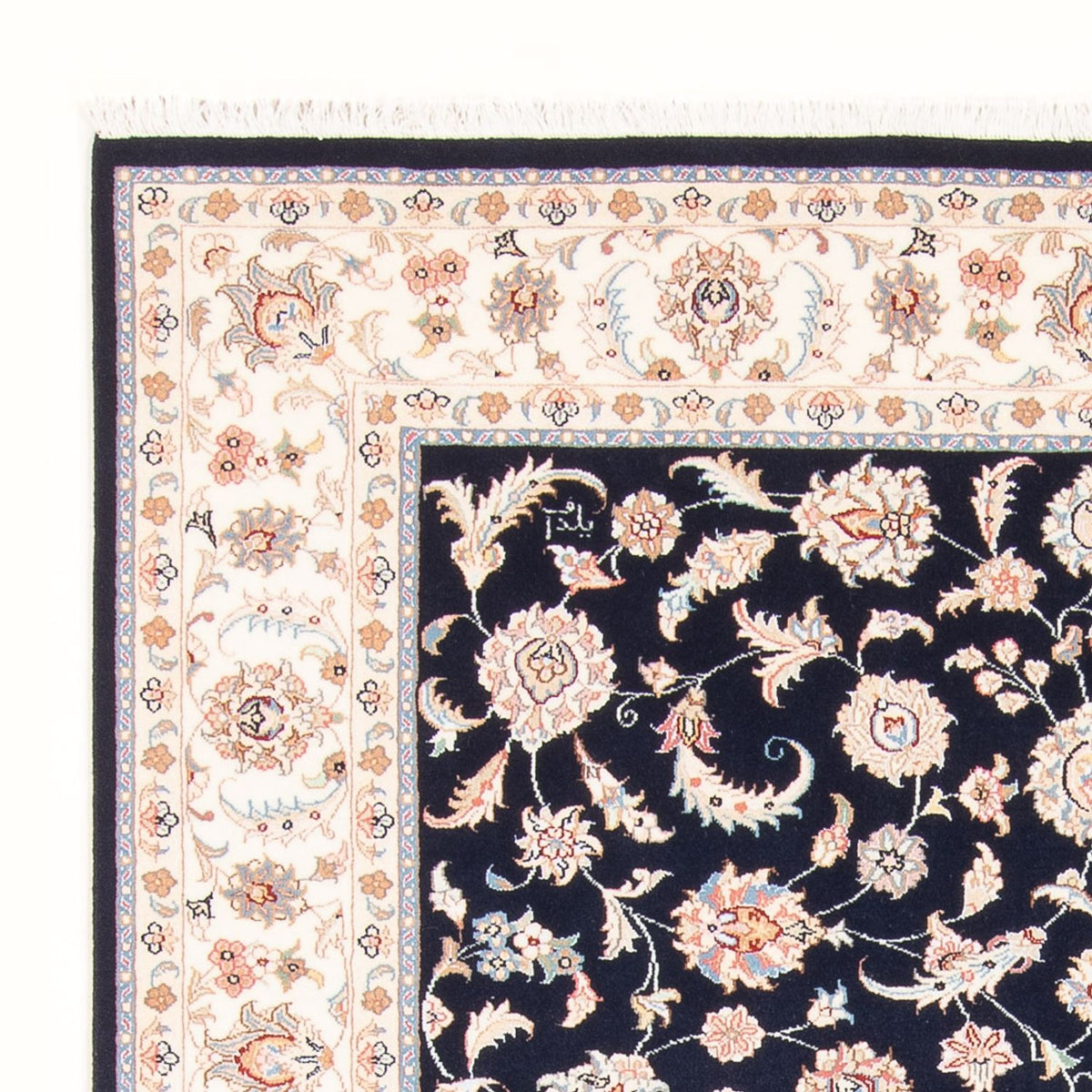 Tapis persan - Tabriz - Royal - 201 x 149 cm - bleu foncé