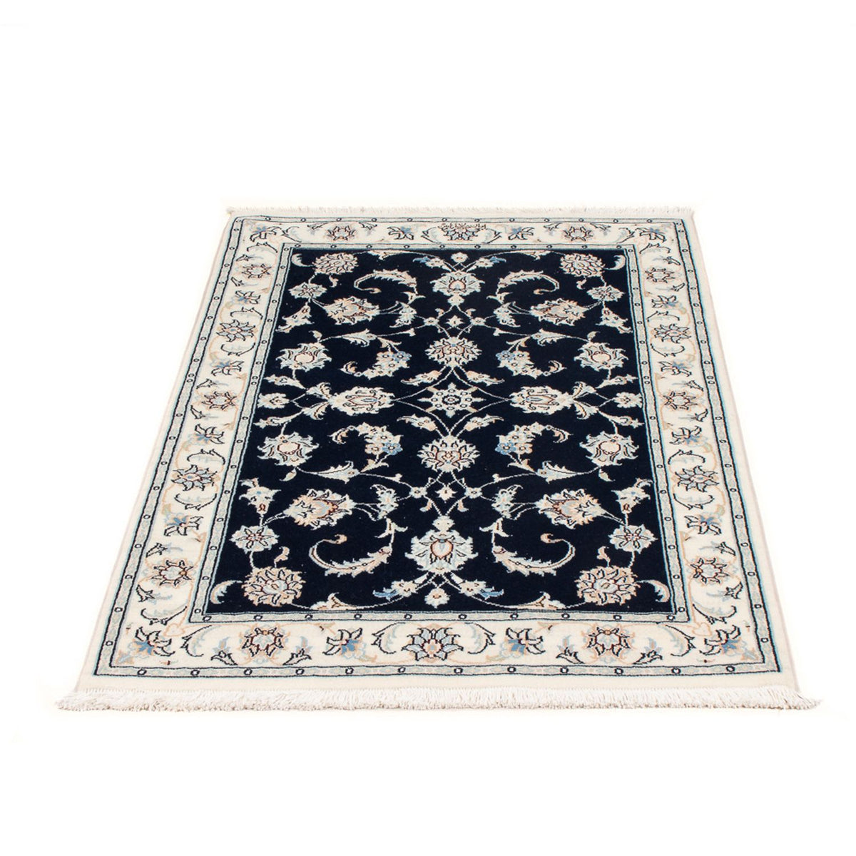 Tapis persan - Nain - Premium - 124 x 82 cm - bleu foncé