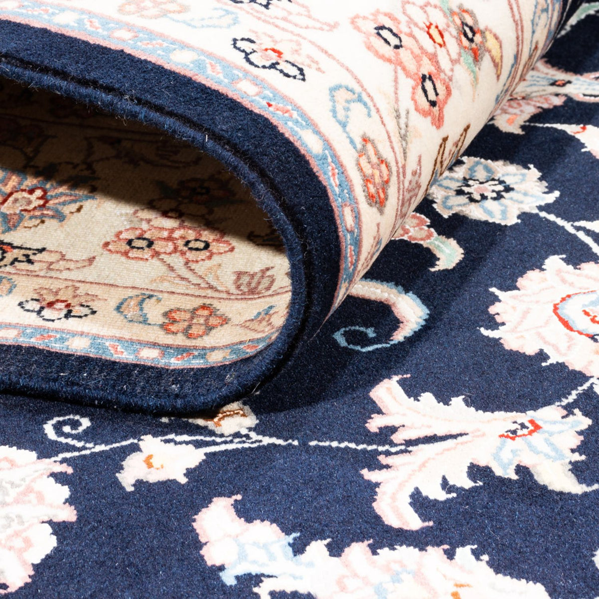 Tapis persan - Tabriz - 200 x 148 cm - bleu foncé