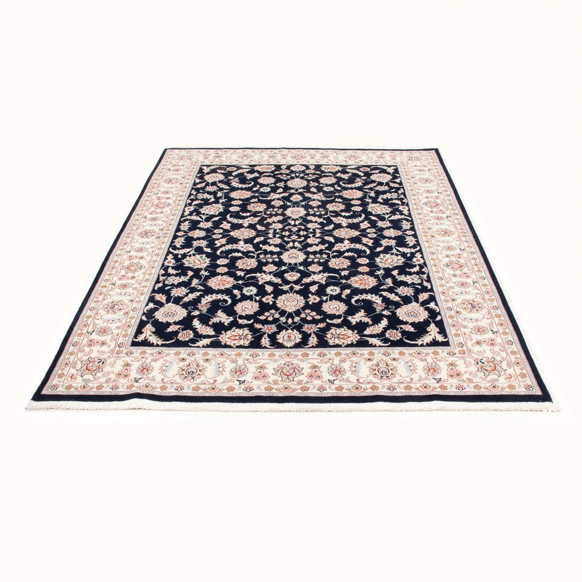Tapis persan - Tabriz - Royal - 201 x 149 cm - bleu foncé