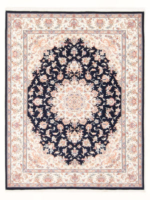 Tapis persan - Tabriz - Royal - 197 x 149 cm - bleu foncé